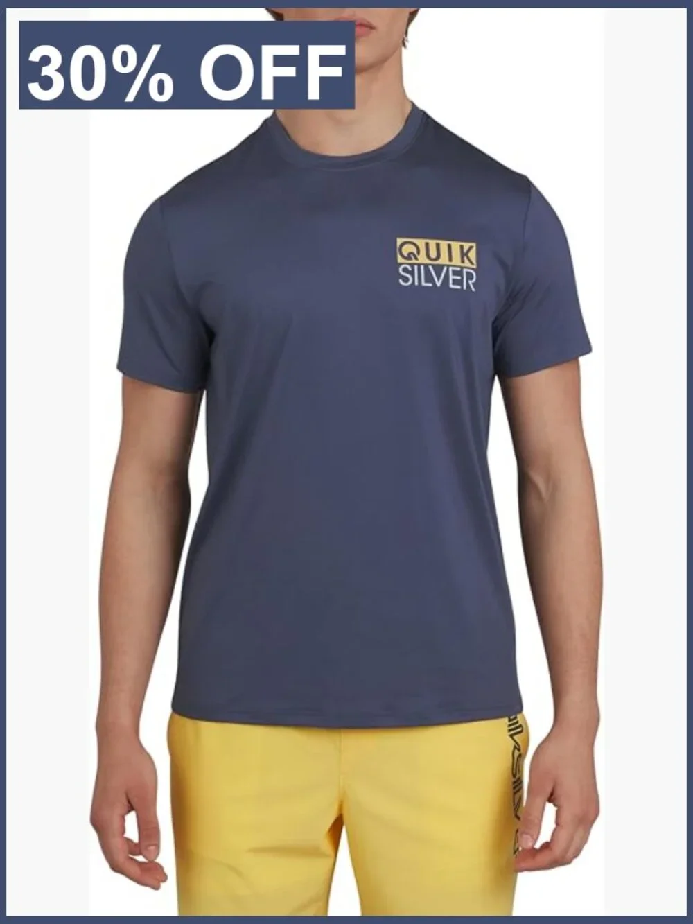 Quiksilver UPF 50 Rash Guard Shirt Men's Swim Tee SPF Protection